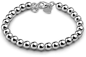 Women 925 Sterling Silver Bracelet Minimalist 4-10MM 5-9 inches Round Bead Chain Girls/Men Solid Silver Bracelet Charm Jewelr