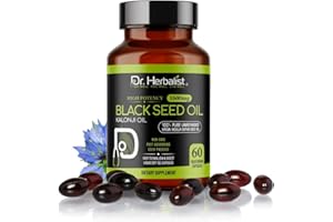 Dr. HERBALIST Black Seed Oil 1600mg – 60 Softgels | Cold-Pressed Organic Nigella Sativa | Pure Black Cumin Seed Oil with Natural Thymoquinone (TQ)