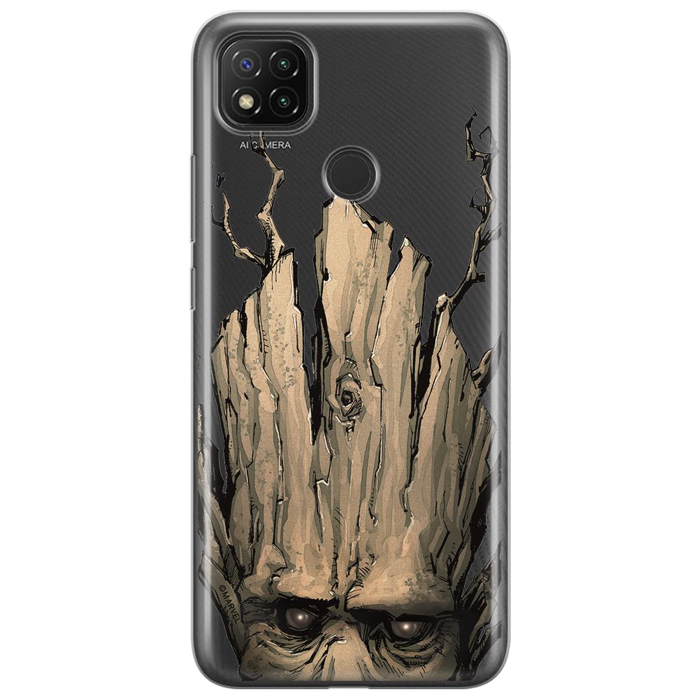ERT GROUP mobile phone case for Xiaomi REDMI 9C original and officially Licensed Marvel pattern Groot 002 optimally adapted to the shape of the mobile phone, partially transparent