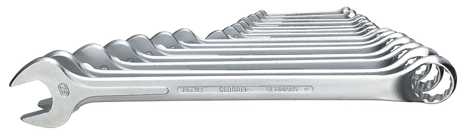 GEDORE 15-pc. Combination spanner set, AF 6-32 mm, Offset, Bi-hex, UD profile, Spanner set, 1 B-0115, Silber, 6 - 32 mm