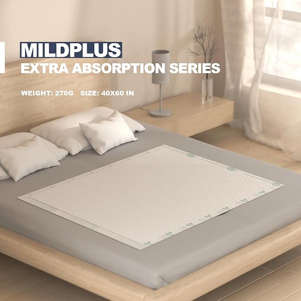 HEAVY DUTY UNDERPADS 40″X60″ SUPER SIZED CHUCKS PADS 270 GRAMS DISPOSABLE BED PADS WITH STRENGTH CLOTH BACKING EXTRA ABSORPTION PADS FOR INCONTINENCE (100X152CM, 15 COUNT, DISCREET PACKAGING)