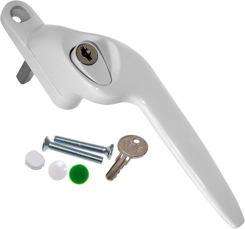 Truly PVC Supplies Yale Quartus Cranked Window Handle White 40mm Spindle Key
