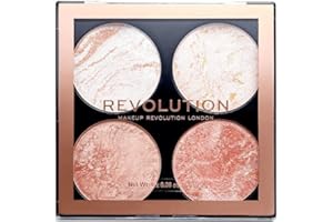 Makeup Revolution Cheek Kit, Take A Breather: 12 Shimmery Pink & Beige Cheek Shades in a Compact Palette