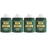 Body Prescriptions Men’s Exfoliating Body Scrub – Ultimate Skin Cleansing Wash in Jar with Twist-Top Lid, For All Skin Types, 21 Ounce (Pack of 4), Aloe Vera