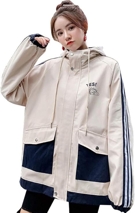 Amazon Co Jp ツールジャケット女子中学生ゆったりbfのワイルドジャケット野球ユニフォームロングスリーブカジュアルオーバーコートオーバー サイズ ホーム キッチン
