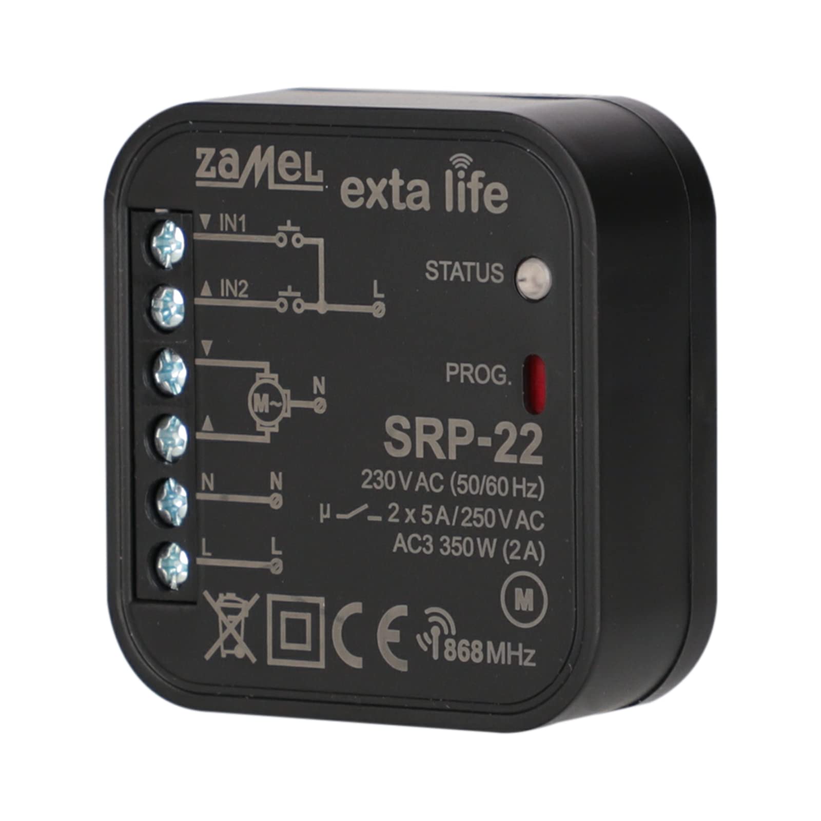 EXTA LIFE SRP-22 Flush-Mounted Roller Shutter Controller, Wired and Wireless Control, High Energy Efficiency