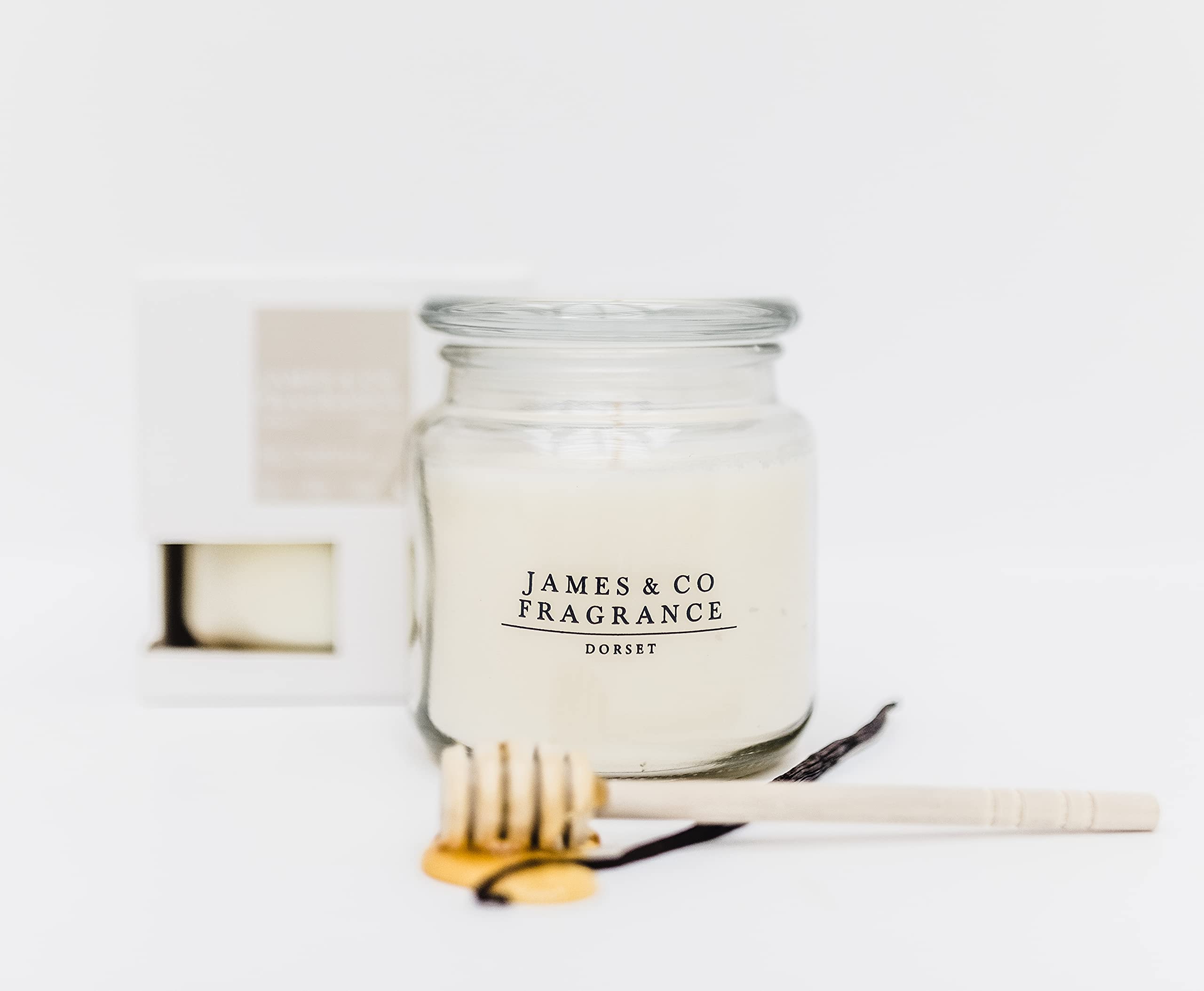 James & Co No.7 Vanilla (Sweet Vanilla) 14oz Natural Scented Large Jar Candle - Up to 60 Hours Burn Time