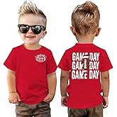 MODNTOGA Toddler Girl Boy Game Day T-Shirt Football Sunday Crewneck Shirt Short Sleeve Football Lighting Graphic Tee Tops