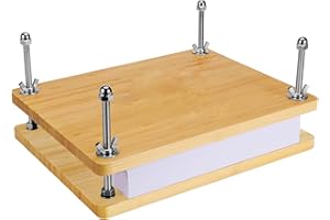 VATHERY Book Press, Wooden Bamboo Flower Press Machine, Portable Book Binding Kits for Handmade Bookbinding, Manual Paper Press (11.6 x 7.9 Inch - 2 Floor)