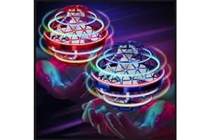 AMILINE 2 Packs Flying Orb Ball Toy, Hover Ball Cosmic Globe Cool Stuff with Control Switch, Galactic Fidget Spinner Boomerang Ball Gifts for 6 7 8 9 10 11 12+ Year Old Kids Boys Girls Adults(Blue/Yellow)