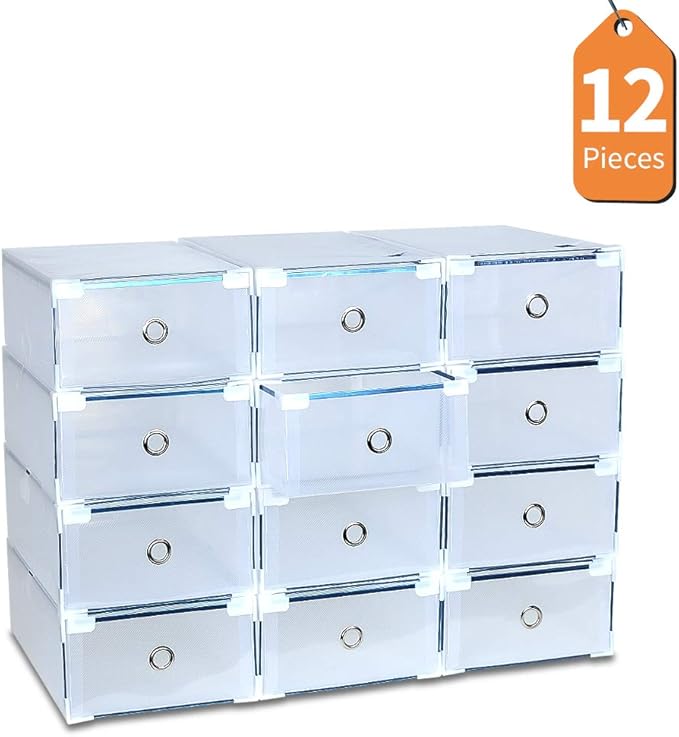 LENTIA Schuhbox transparent aus Polypropylen 12XSchuhkartons