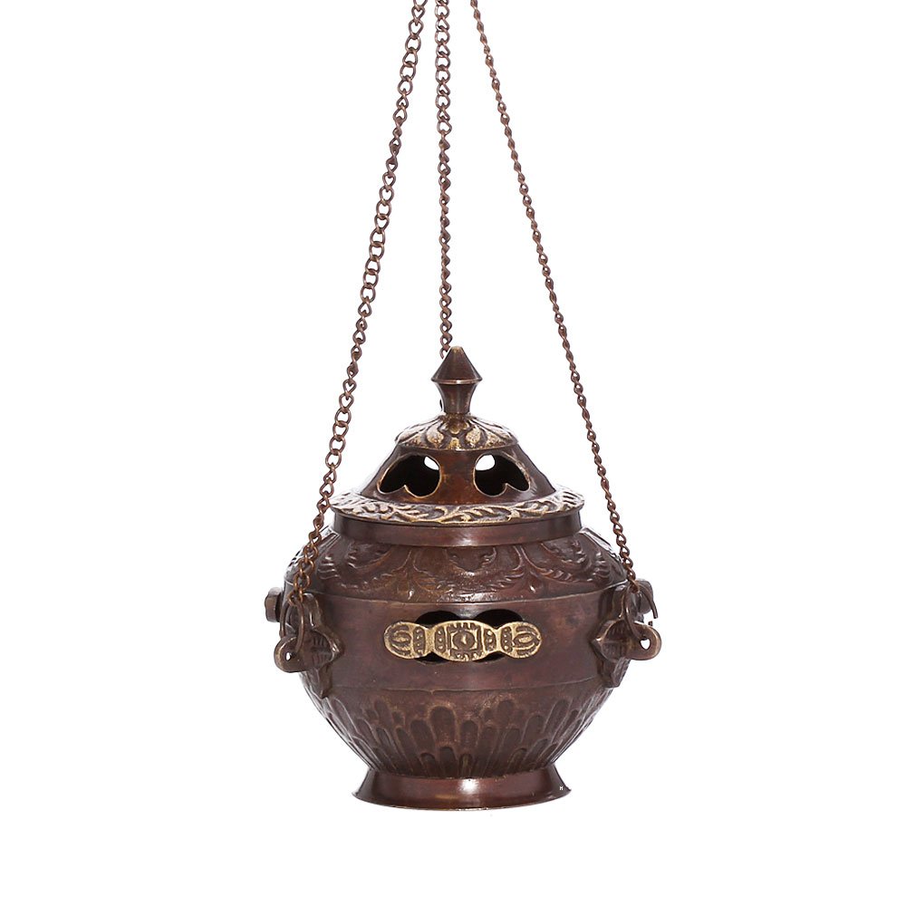 NKlaus Dragnar swing incense burner incense burner brass copper optic deco brown new 1569