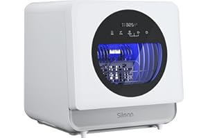 Silonn Portable Countertop Dishwasher | Triple-Jet Cleaning, Smart App Control, Built-In Water Tank & Dual Supply | Compact Design for Dorm, Apartment, RV