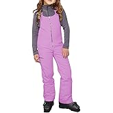 Haloumoning Kids Snow Bibs Girls Ski Pants Waterproof Insulated Snowboard Overalls Snowsuit 5-14 Years