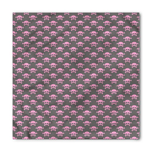 Lunarable Skull Bandana, Pink Colored Pirate Symbol, Unisex Head and Neck Tie
