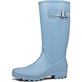 DKSUKO Women's Tall Rain Boots Garden Boots Waterproof Wellington Rubber Boots