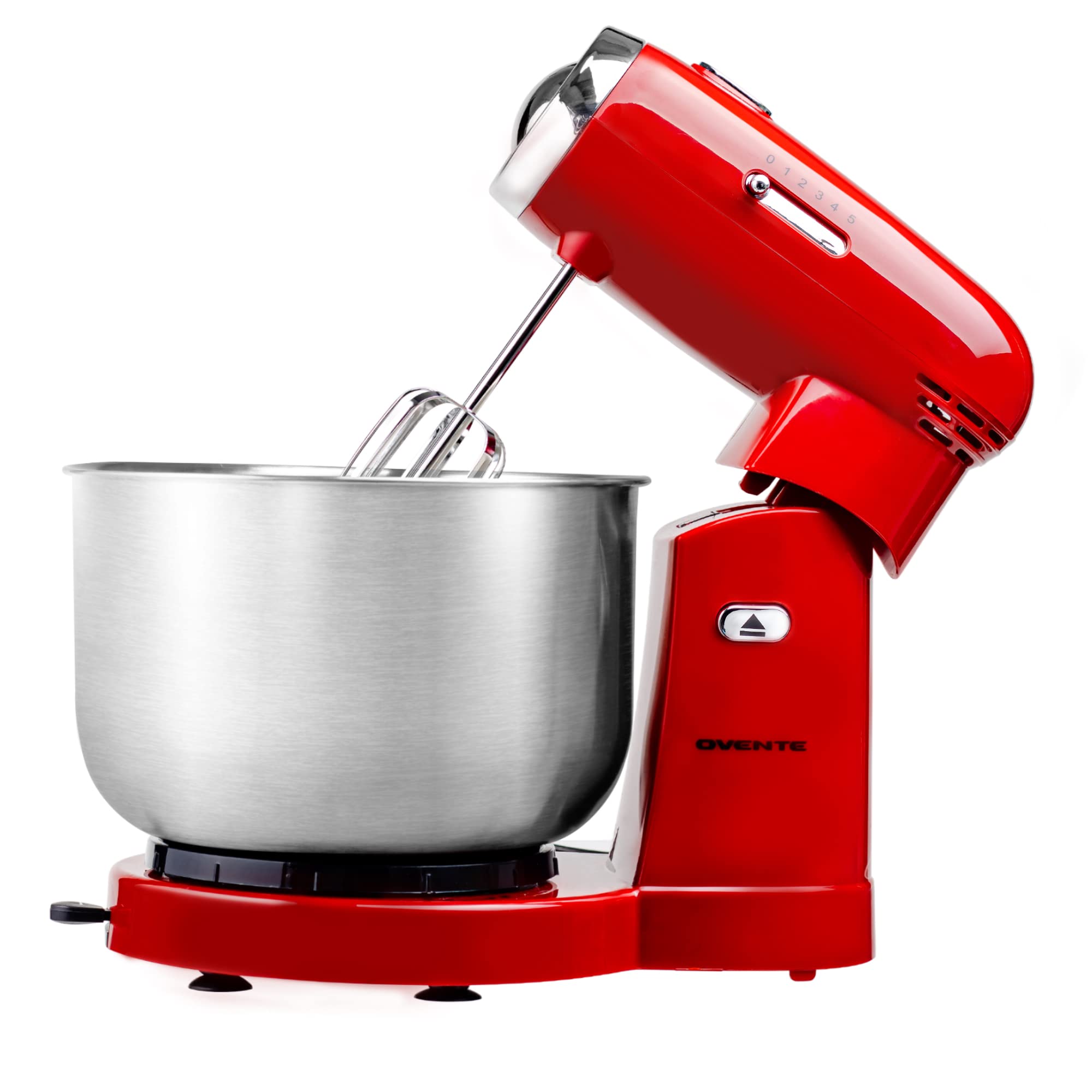 Photo 1 of ** sold as is no refund/return** see comments
OVENTE Electric Stand Mixer with 3.5 Quarts Stainless Steel Mixing Bowl, 5 Speed Portable and Lightweight 250W Kitchen Mixer for Everyday Use, Includes 2 Egg Beater Whisk and Dough Hook, Red SM680R*-+