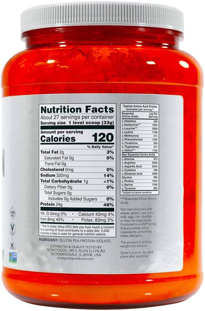 NOW Sports - Pea Protein, Natural Unflavored - 2 lbs (907 Grams) by NOW: Health & Personal Care