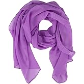 Quhizouy Women's Solid Chiffon Scarf, Soft Sheer Lightweigt Neck Scarves for Wedding Halloween Party