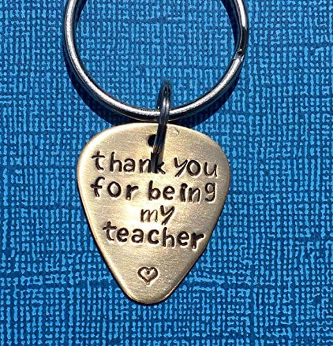 Personalized Guitar Pick Keychain - Thank You for Being My Teacher - Gift for Teacher - Personalized Gift - Customized Gift