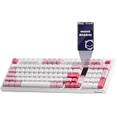 Akko 5098B Wireless Gaming Keyboard with Screen, Prunus Lannesiana Hot-Swappable Full Size Mechanical Keyboard with Scroll Wheel, Numberpad, RGB Gasket Keyboard, Piano Pre Lubed Switch