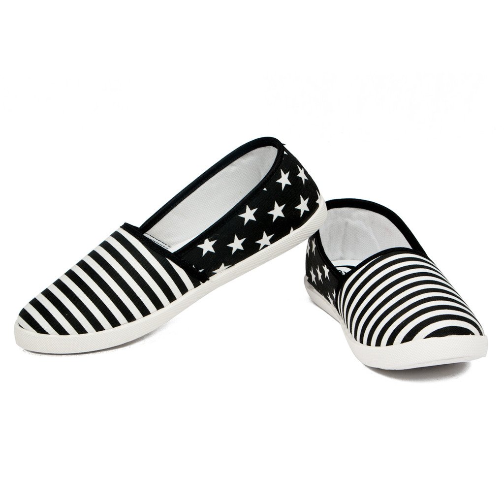 asian shoes lr-92 black canvas ladies shoes