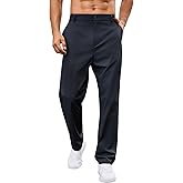 OLEMEK Men's Golf Pants Flat Front Business Work Dress Pants Quick-Drying Straight Leg Trousers with Pockets