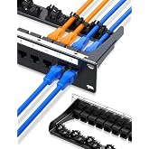 Enmane 1U 12 Port Patch Panel Cat6 Keystone Patch Panel (EC Listed) RJ45 UTP with Smart Cable Management for 10 Inch Rackmount