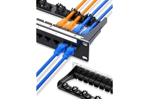 Enmane 1U 12 Port Patch Panel Cat6 Keystone Patch Panel (EC Listed) RJ45 UTP with Smart Cable Management for 10 Inch Rackmount