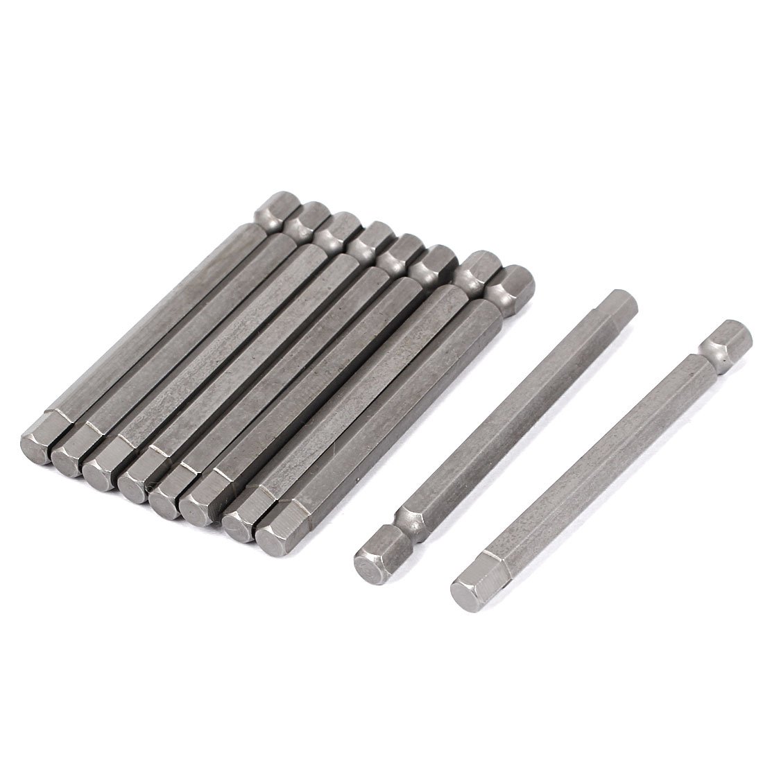 Sourcingmap 1/4 Inch Shank 75mm Long H6.0 Magnetic Hexagon Screwdriver Bits 10pcs