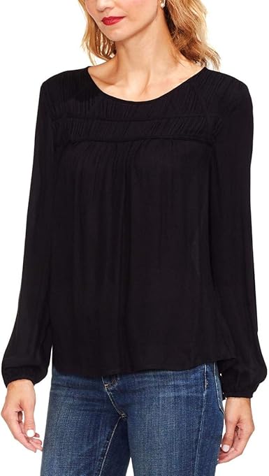 vince camuto smocked neck blouse