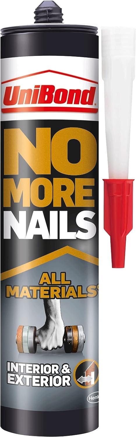 UniBond No More Nails All Materials Grab Adhesive, High Strength Bonding, No Nails Required, White, 390 g Cartridge