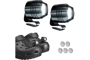OUNS MOON The Original 2 Headlights for Crocs Charms, Flashlight Attachment for Crocs Shoe, Accessories for Crocs Kids Girl Boy Women Men Adult Sandals, Clip on Clog Headlamp Shoe Decoration Charms for Crocs