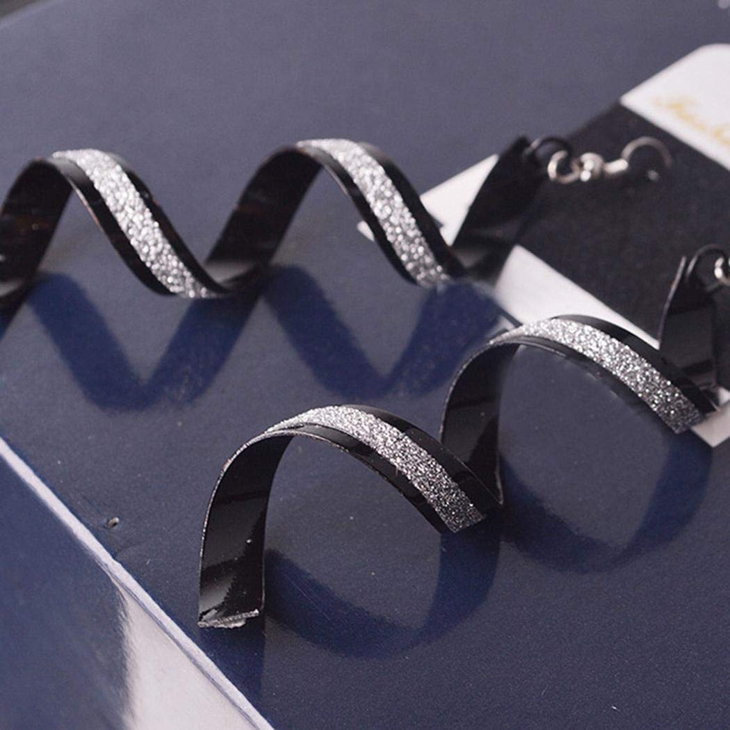 Wareg Geometric Spiral Personality Long Drop Hook Earrings Women Jewelry Accessories Drop & Dangle