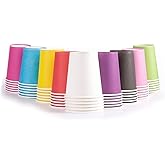 Chenhon Party Disposable Cups, Paper Cups For ，Weddding & Party Cups 8oz (Multicolor 50pcs)