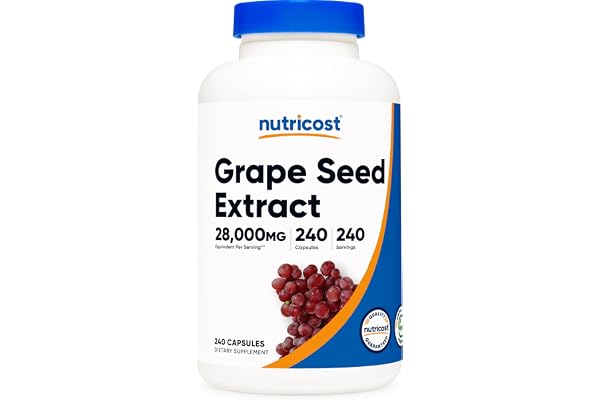 Nutricost Grape Seed Extract 28,000mg, 240 Capsule - Non-GMO, Gluten Free, Vegetarian Friendly