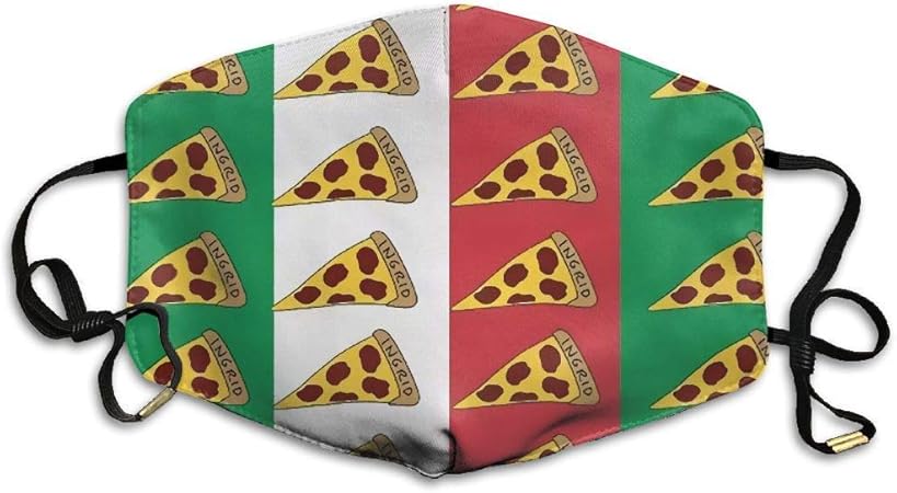 Jingliwang Mundschutz Pizza Slice Italien Flagge Italienische Lebensmittel Staub Waschbar wiederverwendbar und wiederverwendbar Mund warmes winddichtes Baumwollgesicht