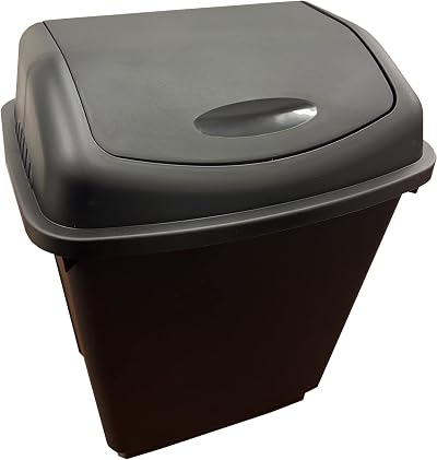 Storm Trading Group 50L Black Swing Bin Waste Rubbish Recycling Flip Top