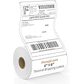 FungLam 4"X6" Thermal Shipping Labels, 4X6 Labels,White Mailing Shipping Labels, Perforated, 250 Labels,Compatible with iDPRT, JADENS and Rollo.