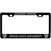 Wayne State Engraved Metal License Plate Frame Black Officially Licensed Collegiate Product