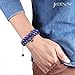 JADENOVA 8/10mm Natural Lapis Lazuli Gemstone Bracelet Elastic Stretch Yoga Beaded Bracelet Bangle Healing Crystal Bracelet Couples Gifts for Men Women (2pcs Bracelet Set)