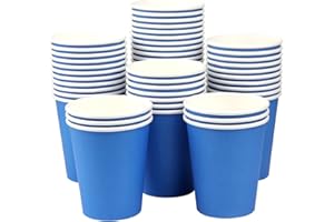Yes!Fresh Party Cups,50 Count,Multicolor Paper Cups For Weddding,Party,Picnic, BBQ, Travel, and Event(Blue)