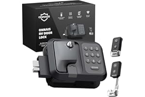 ONNAIS Full Metal RV Keyless Entry Door Lock with Password & Remote, Trailer & Camper Door Lock Replacement, Versatile Latch for RVs