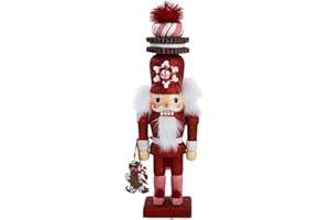KURT S. ADLER Kurt Adler 12-Inch Hollywood Red Gingerbread Nutcracker with Cookie Hat