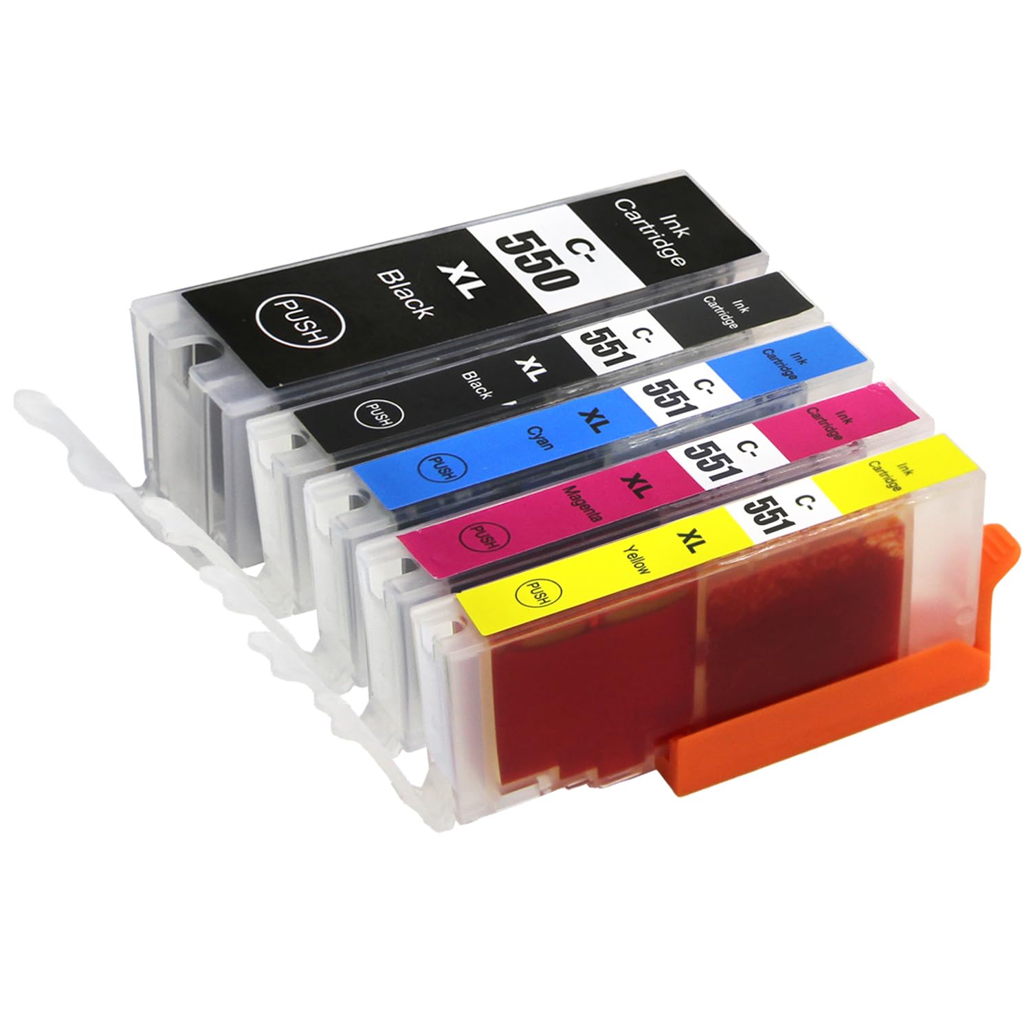 Go Inks Compatible PGI-550 & CLI-551 XL Ink Cartridges - 5 Pack replacement for Canon PIXMA Printers - 23ml/12ml - 550/551 XL multipack - High Yield - 1 Set