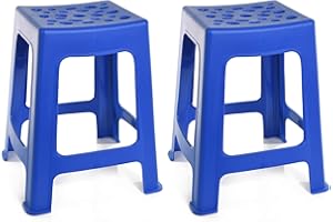 MINTRA OFFICE Mintra Home Light Duty Plastic Stools 2pk (18in Height, Dark Blue)