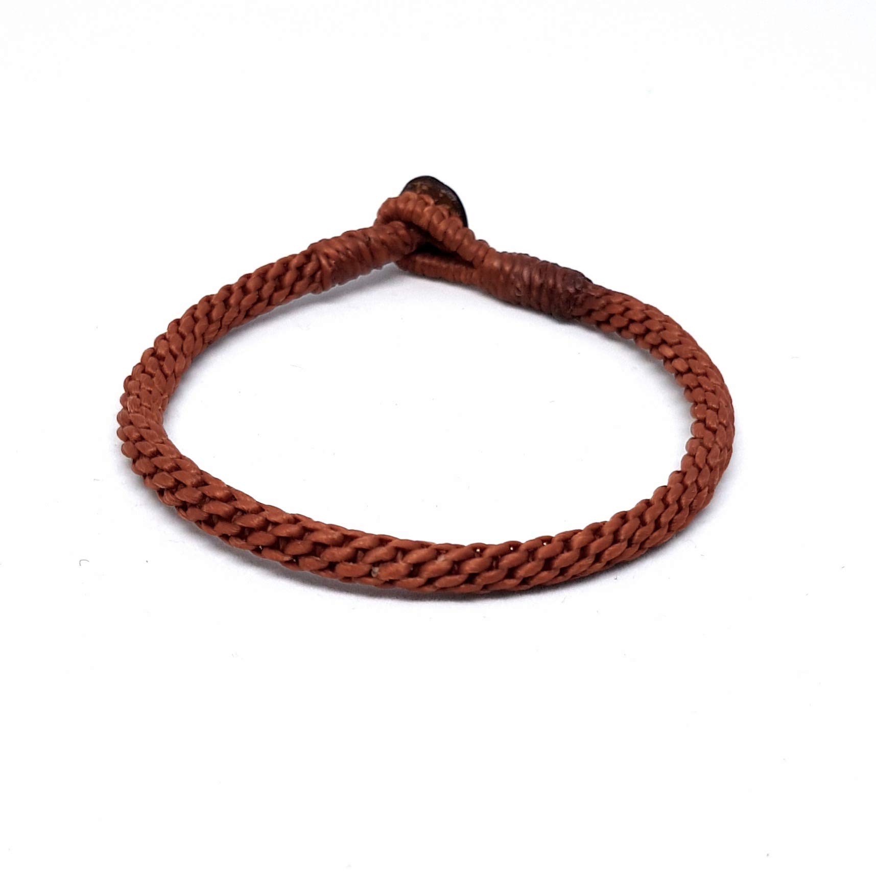 Origin Siam Handmade Thai Buddhist Wristband | Tight Weave Slim Bracelet | Karma Luck Love Friendship | Yoga Meditation Gift (Brown) — image 1