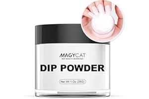 MAGYCAT Dip Powder White Color 1 Oz/28g Nail Dipping Powder French Nails Art Starter Manicure DIY Salon Home Gift for Women,No Need Nail Lamp Cured