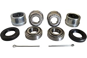 DEEG 2 Set Fits 25mm Axles Trailer Wheel Hub Kit, 30205 Bearings, TC30x52x10mm Seal, OD 52mm Dust Cover and Cotter Pin.