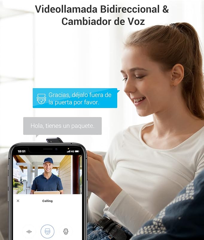 Mirilla Digital de Puerta con Pantalla Táctil a Color de 4.3'' Cámara Video Timbre Inalámbrico Monitor con Batería Recargable 4600mAh,PIR Detección de Movimiento,Audio Bidireccional,Modelo CP4